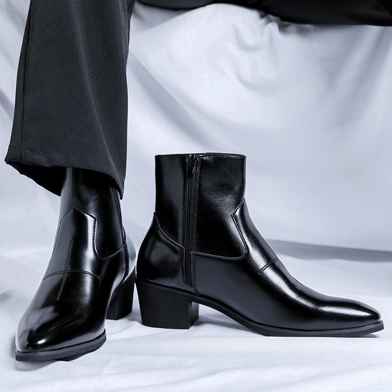 Fashion Brand Men's Boots Fashion Chelsea Boot Luxury Leather Botas Black Classic Business Dress Boots Casual Ankle Boots for Men Botas