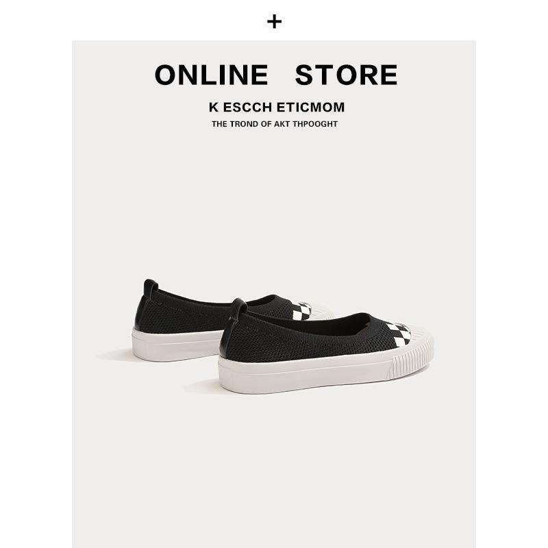 

thick-soled single shoes women s casual sports board shoes knitted shoes round head light mouth fly-knitted shoes 40
