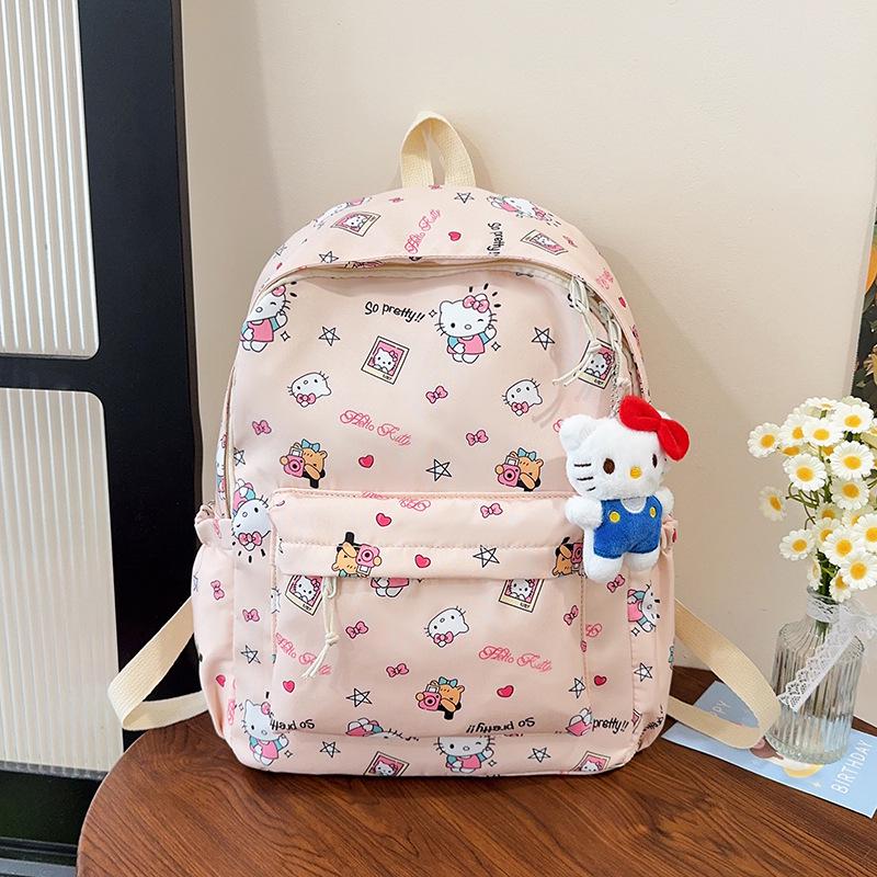 Large Capacity Cute Cartoon KT Cat Backpack for Middle School Girls - Lightweight and Perfect for Back To School