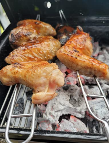 CAMPING MOON MK-8 Twin Wooden Handle Barbecue Skewers, 350mm Long, Set of 8