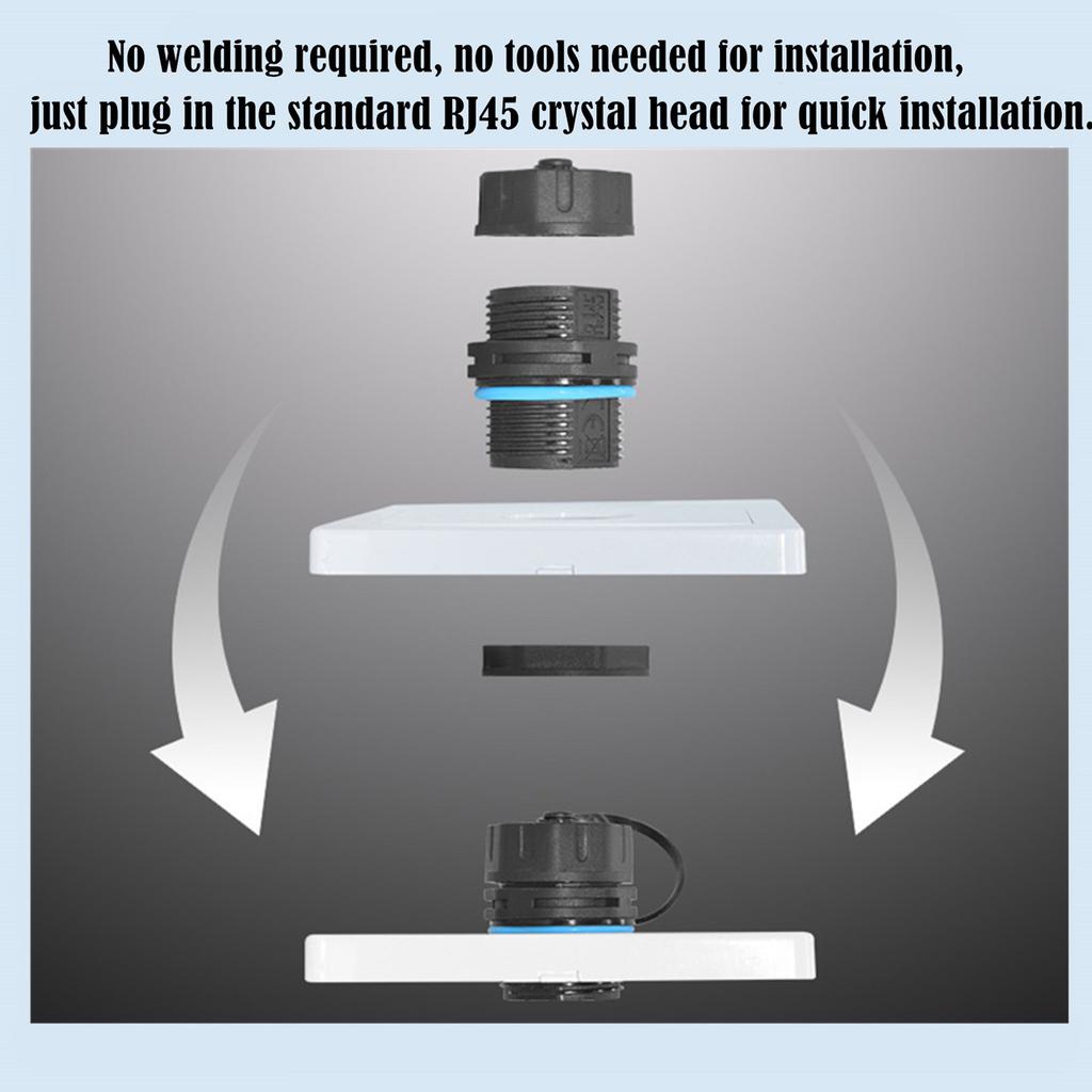 Quick Cat6 250MHz IP68 Level Shielded RJ45 Coupler M23 RJ45 Cat6 Connector For Outdoor Cameras And Electronic Equipment