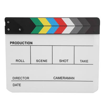 Ciak da Regista in Acrilico Ciak Scena TV Film Tavola d'Azione Oggetto di Scena Taglio Film con Pennarello(ColoreBianco)