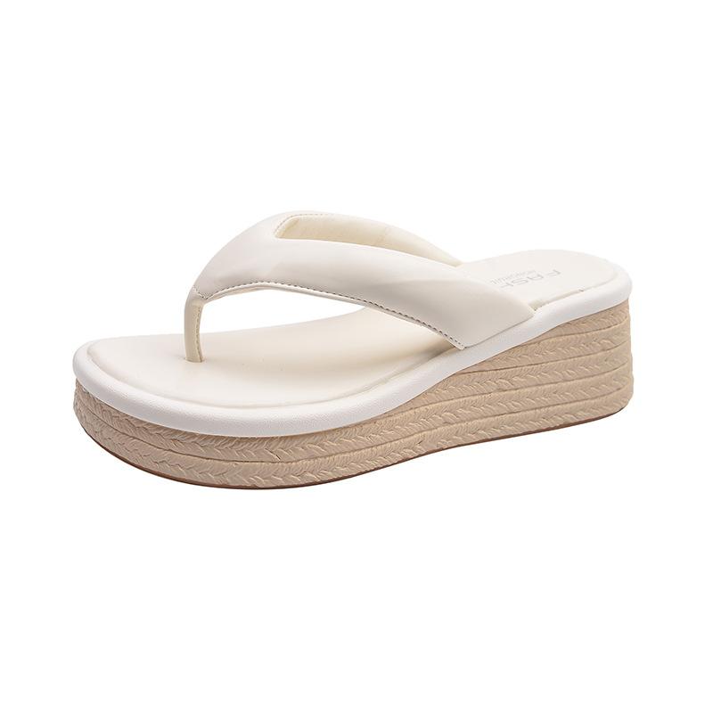 Women Shoes 2026 Summer New Fashion Comfortable Flip Flops Outdoor Height Increase Non Slip Wedge Sandals Women Beach Shoes