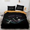Sugar Skull King Queen Duvet Cover Funny Skeleton Halloween Bedding Set Gothic Spooky Bone Quilt Cover Polyester Comforter Cover