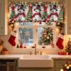 Christmas Short Curtains Valances Christmas Decorations for Home 2026 Xmas Ornaments Windows Treatments for Kitchen Bathroom