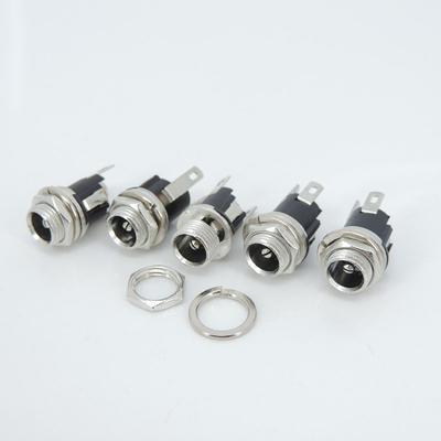 10 stücke DC-025m 5,5x2,1mm DC Power Jack Panel Mount Terminal 3 Pin 5,5*2,5mm DC Weibliche buchse Versorgung Elektrische DC Jack Stecker