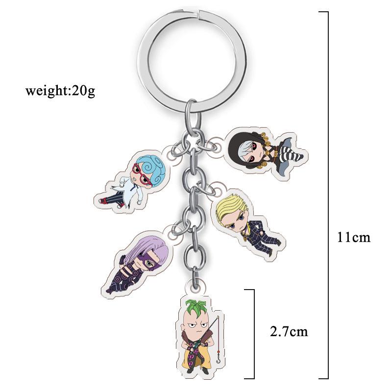 JOJO's Bizarre Adventure Acrylic Double-Sided Transparent Keychain Set of 5 Pendants