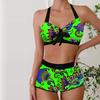 Women's Swimwear Tankini 2 Piece Swimsuit Colorful Flowers and Plants Vacation Bathing Suits