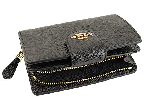 Wallet Bifold Outlet Folding Wallet Leather MEDIUM CORNER ZIP WALLET 6390 C0082 C3454 COACH [Coach] Women's (Black) [Item]