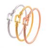 Stainless Steel Bangles Stretch Horseshoe Buckle Girl's High-end Sense Personality Simple No Falling BFF Exquisite Bracelet