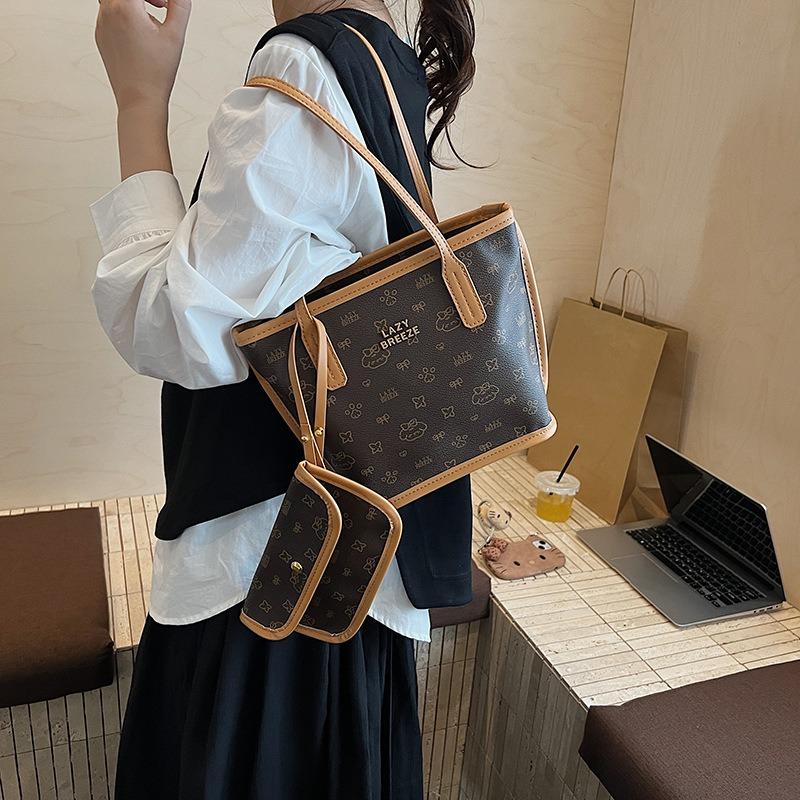 Torba o dużej pojemności damska wszechstronna nowa moda casualowa torba na ramię tekstura dojazdowa torba tote