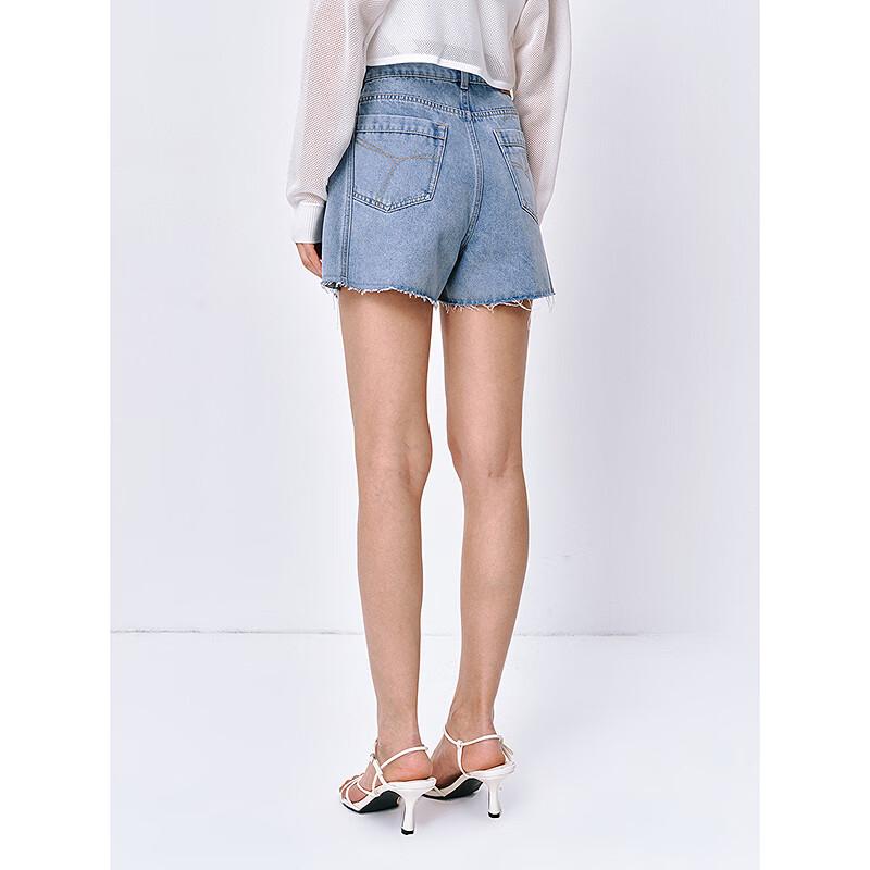 Peacebird Women's Y2K High-Waist Loose A-Line Denim Shorts