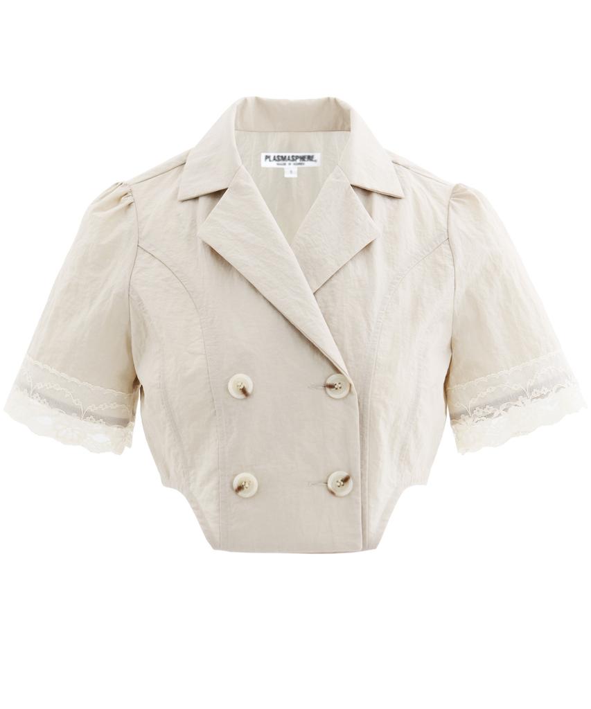 PLASMA SPHERE Curve Shirt In Beige (Lace Double Jacket)