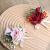 Silk Boutonnieres Flowers Artifical Groom's Chest Flower Wrist Corsage  Wedding Accessories