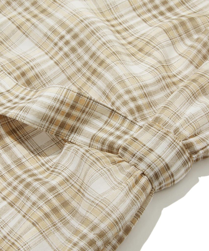 Penfield Chiffon Check Straight Dress Yellow_Fs1Ws01F