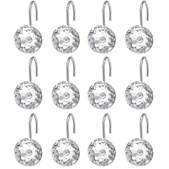 Convenient Decorative Curtain Rings Fashion Attractive Rhinestone Hooks