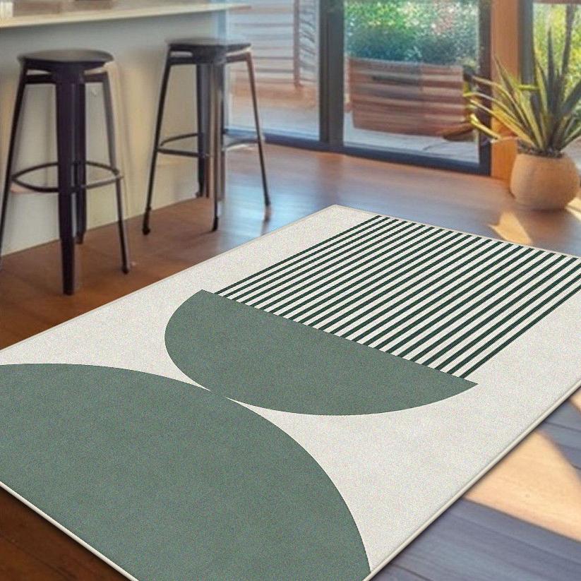 Nordic Simple Style Geometric Pattern Carpet Living Room Large Size Sofa Table Mat Soft Machine Washable Bedroom Decoration Rug