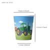 Tractor Theme Birthday Party Supplies: Plates, Napkins, Cups, Tablecloth, Banners.