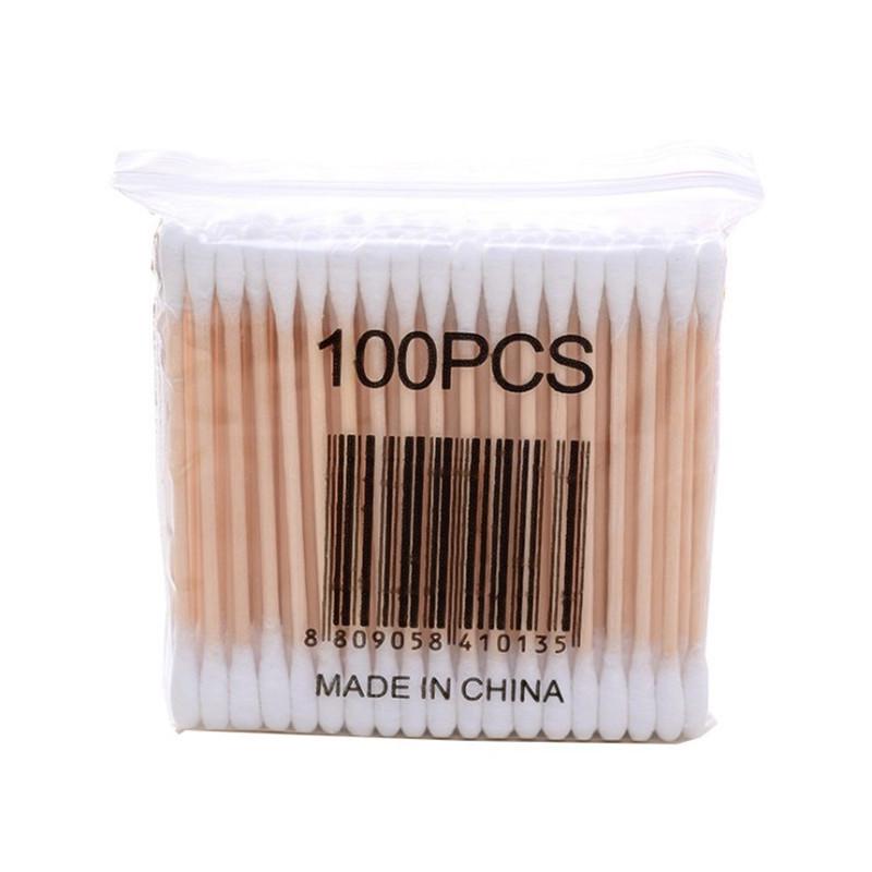 Dual-Ended Disposable Cotton Swabs for Ear Cleaning, Makeup Removal, and Personal Hygiene.