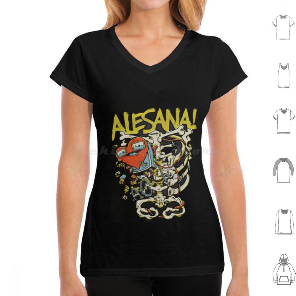 Alesana 12 T-Shirt Große Größe 100% Baumwolle Alesana Skelett Herz Szene Emo Scenemo Punk Band Post-Hardcore Hardcore Goth Gothic