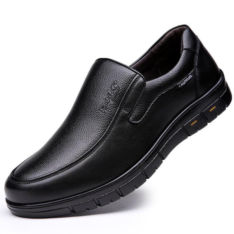 Casual leather shoes men's leather breathable medium and old men's soft-soled non-slip dad shoes men's shoes