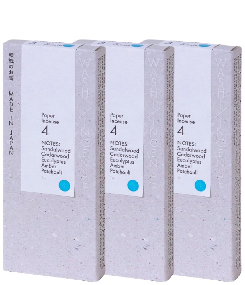 

Kunjudo WASHI INCENSE Japanese Paper Incense Sandalwood Scent with Clip [3-Piece Set] #4 (30 Sticks)