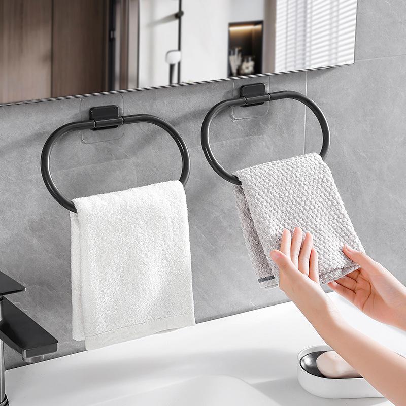 Ohne Bohren Wandmontiertes Handtuch- und Aufbewahrungsregal für Badezimmer, Toilette, Waschbecken oder Küche