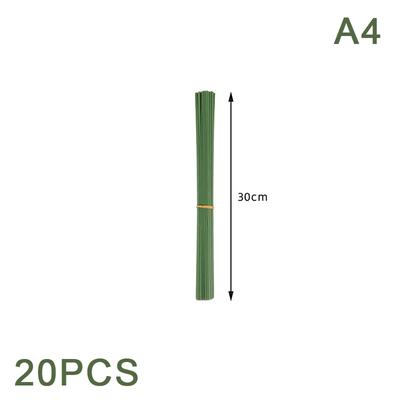 20Pcs 15/20/25/30/40Cm Artificial Green Flower Stem Diy Floral Material Handmade Wire Stem Accessoies For Wedding Home Decor