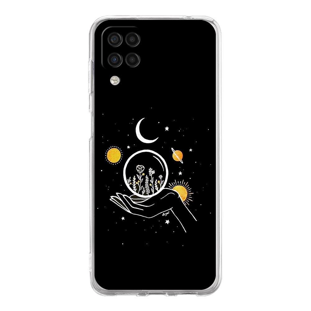 Phone Case for Samsung A13 A15 A25 A51 A71 A21S A11 A31 A52 A41 A23 A53 A73 A32 5G A03S A05s Cover Simplicity Line Art Sun Moon
