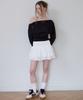 Rosefranz Crop Off Shoulder Sweatshirt [Black]