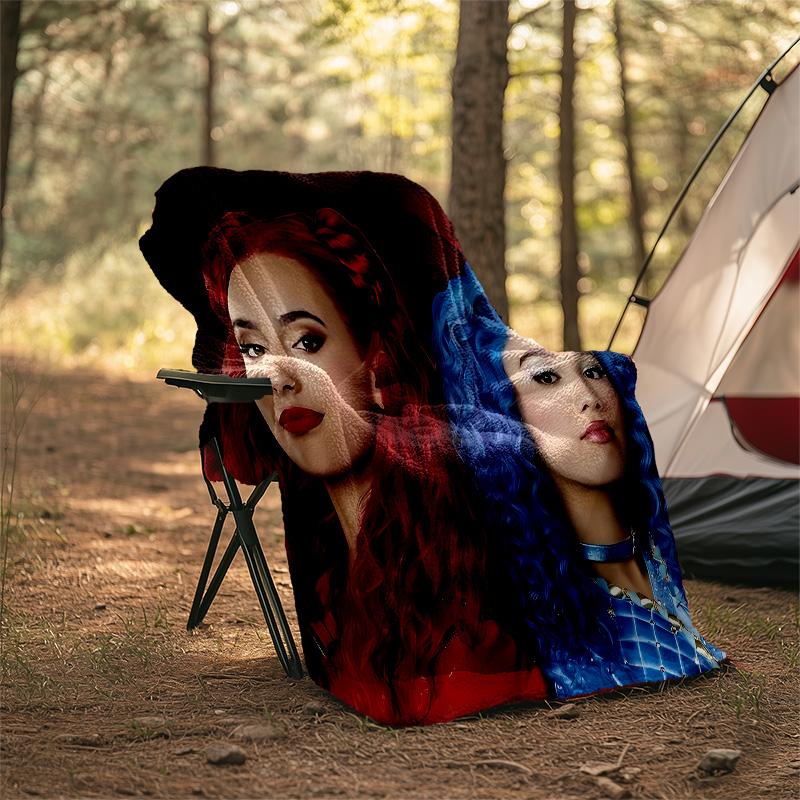 1pc Descendants The Rise of Red2 Theme Blanket - Digital Print, Polyester, Cozy for All Seasons, Perfect for Outdoor, Camping, and Travel