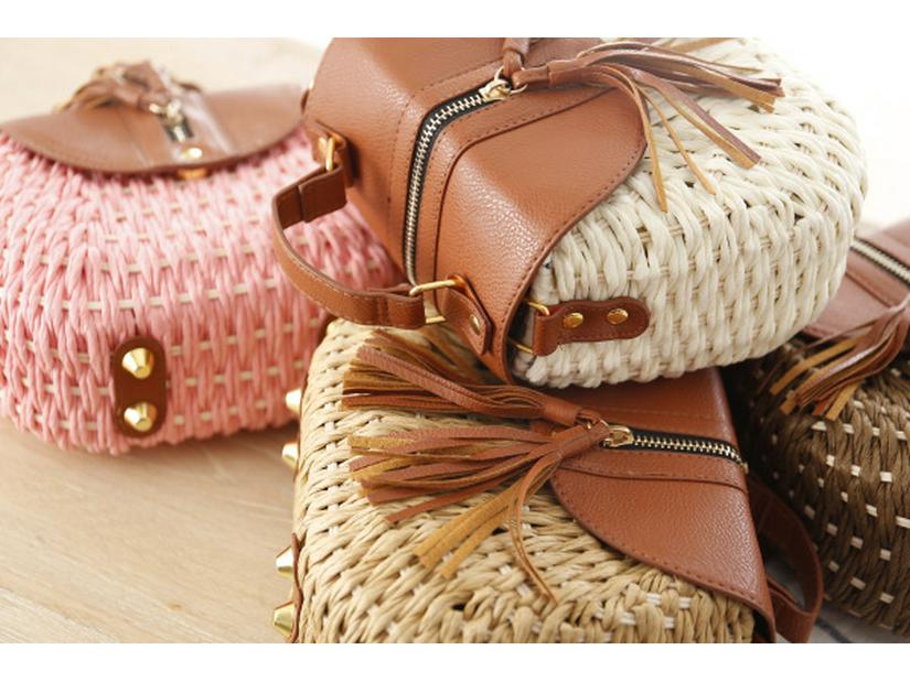 Neue Damen-Crossbody-Strandtasche aus gewebtem Papierseil