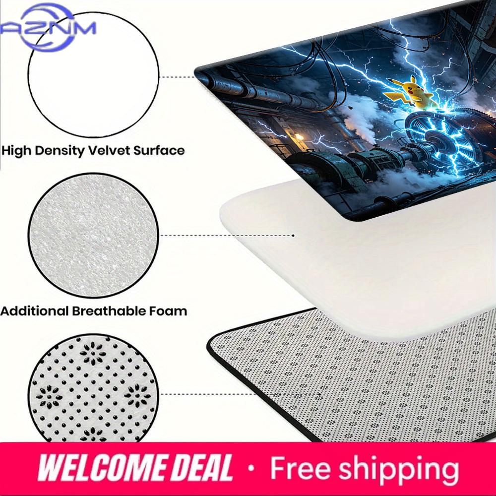 Pikachu with Lightning and Industrial Machine Print Non-Slip Doormat Soft Floor Mat