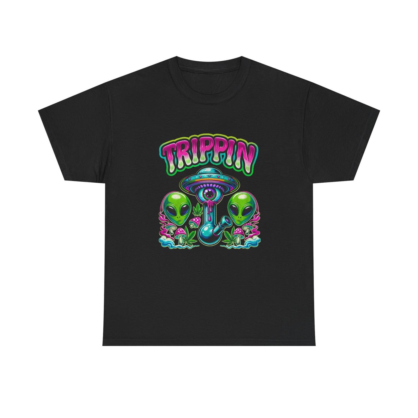 Trippin Alien Mushroom Tee - Funny Psychedelic T-Sirt Gift 4XL