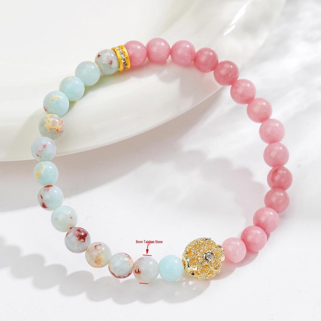 Chinese Red Jade & Gold Beaded Bracelet: Elegant Shoushan Stone Design