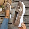 Women's Butterfly Embroidered Casual Shoes, Plus Size Lightweight Breathable Sneakers, Spring Autumn Comfort Walking Shoes