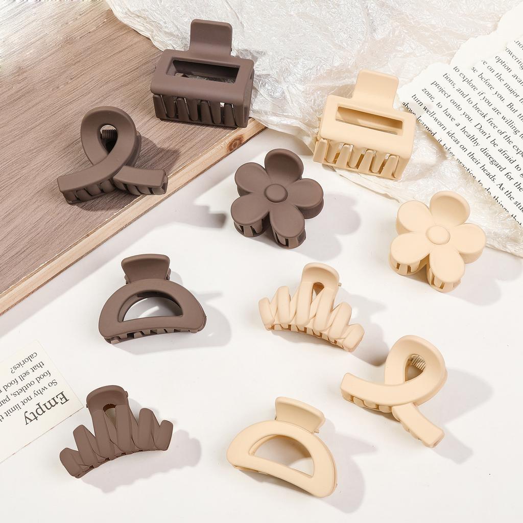 5/10 SZT Małe Klipsy do Włosów w Kształcie Kwiatka dla Kobiet Dziewcząt, Matowe Prostokątne Klipsy Szczękowe, Półokrągłe Spinki do Cienkich Włosów Akcesoria do Włosów