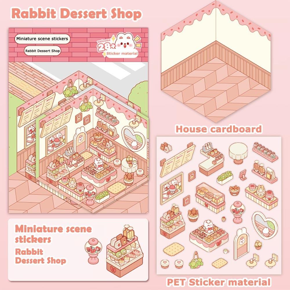 

Візуальне укладання тривимірної наклейки декоративна мініатюрна сцена наклейка подарунок рожевий