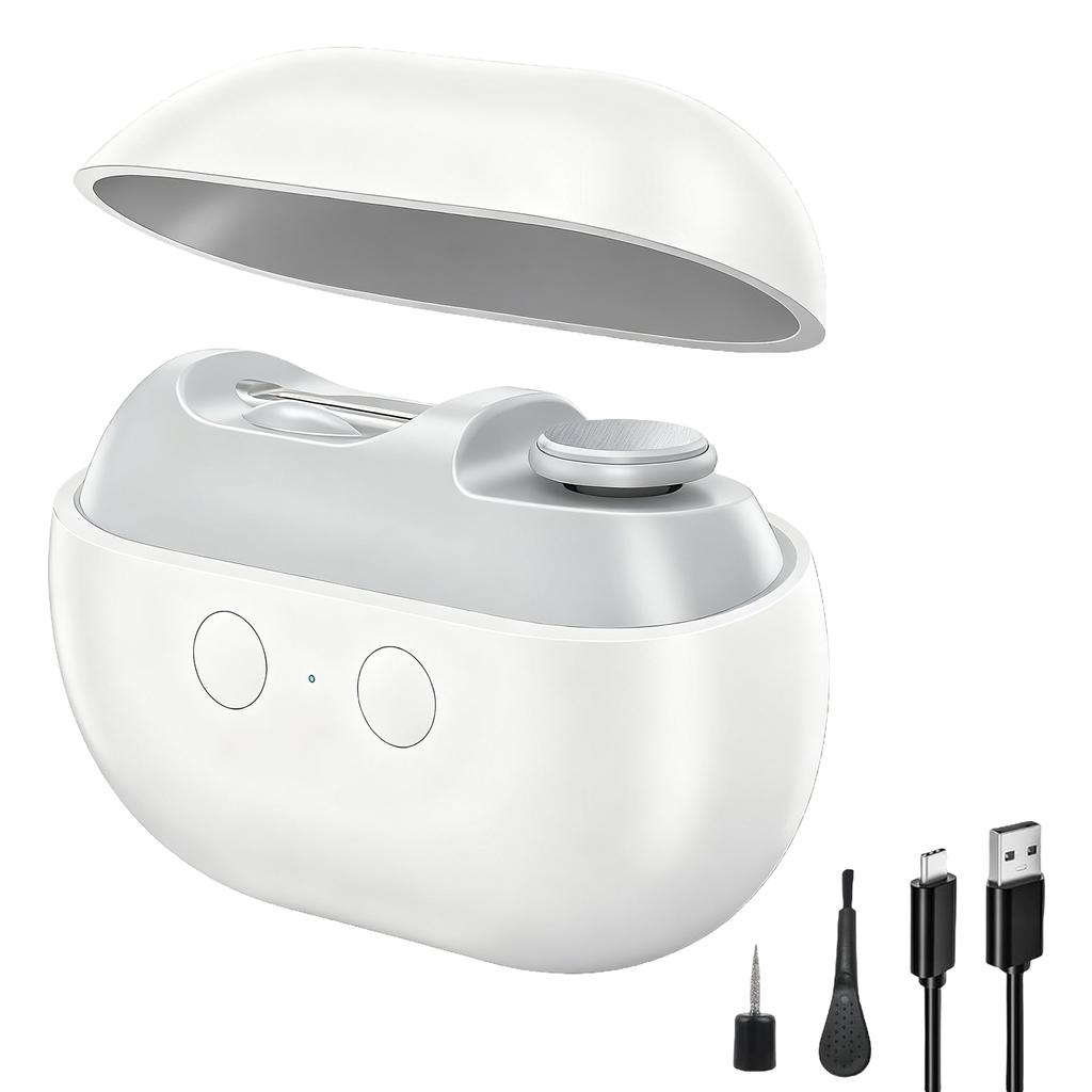 2 In 1 Electric Nail Trimmer Polisher Automatic Fingernail Cutter Type-C Charging Safety Nail Clipper for Children Adult Senior