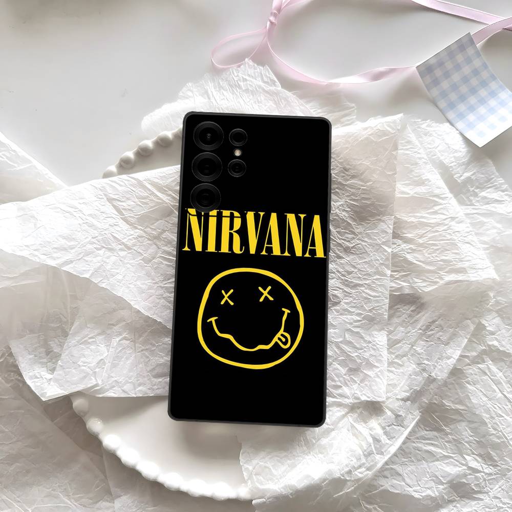 N-Nirvana Rock Band Phone Case For Samsung S 24 Fe 25 Ultra Plus 20 Lite 21 30 22 23 24 22 Ultra 5G Fundas