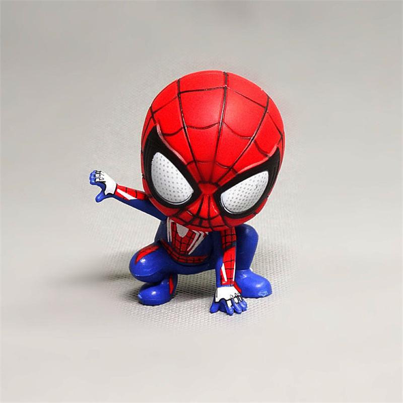 Marvel Avengers Spider-Man Figurine d'Action Mignonne Posture Décoration Anime Collection Figurine Modèle Jouet Ornements Cadeau Enfants