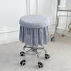 New Full-Coverage Bar Round Stool Cover with Skirt Hem Thickened Seat Chair Slipcover Non-slip Washable Round Chair Cover