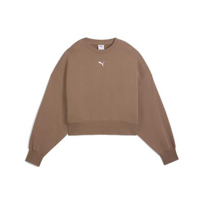 Simple Stylish Versatile Round Neck Pullover Long Sleeve Sweatshirt Women Sweatshirt Brown 633562-93