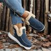 Fashion Women's Cotton Shoes Large Size Plus Fleece Thickened Rough Edge Warm Flat Cotton Shoes Women  Autumn and Winter New Snow Boots