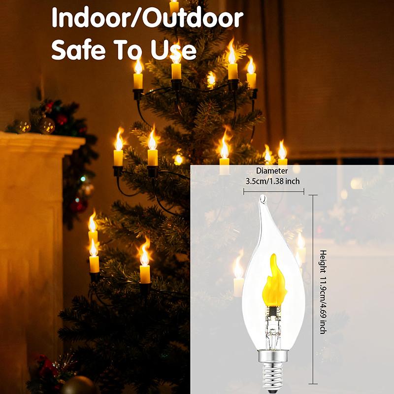 Flickering Flame Light Bulbs E12/E14/E27 LED Flickering Flame Decoration Light Bulbs More Realistic Fire Effect Candelabra Base