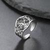 Titanium Steel Tree of Life Ring Personality Trend Hip Hop Punk Stainless Steel Smear Opening Rings for Men
