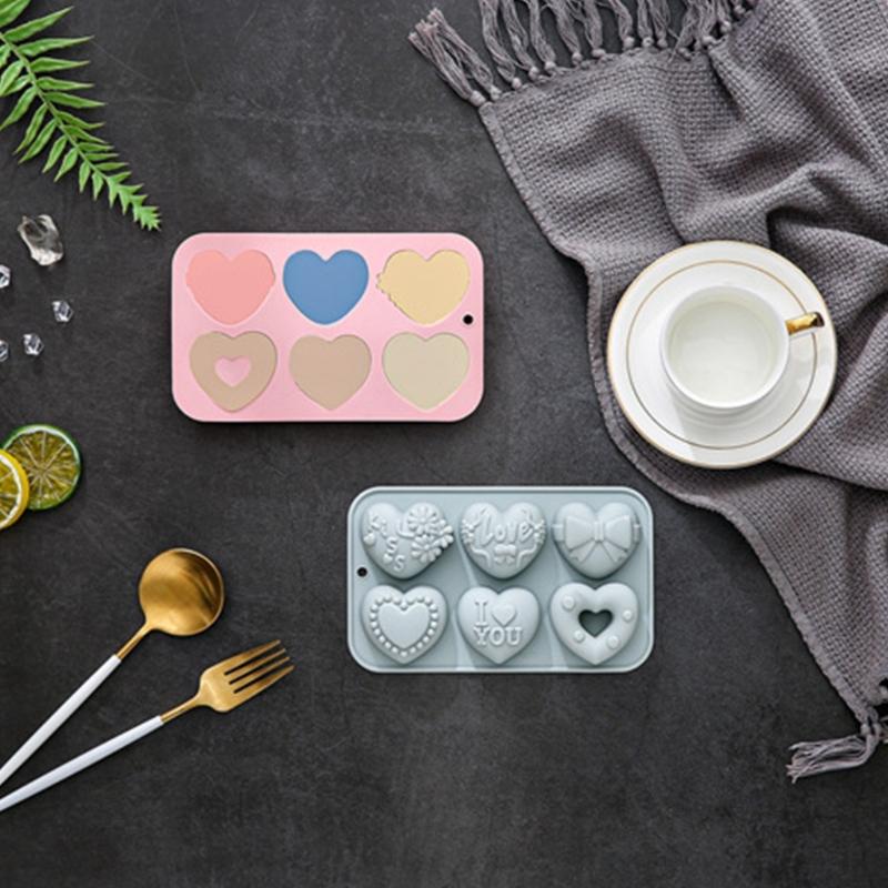 2lots Food Grade Heart Shape Silicones Molds 6 Holes Love Valentines Candy Molds For Candy Resins And Candle Making