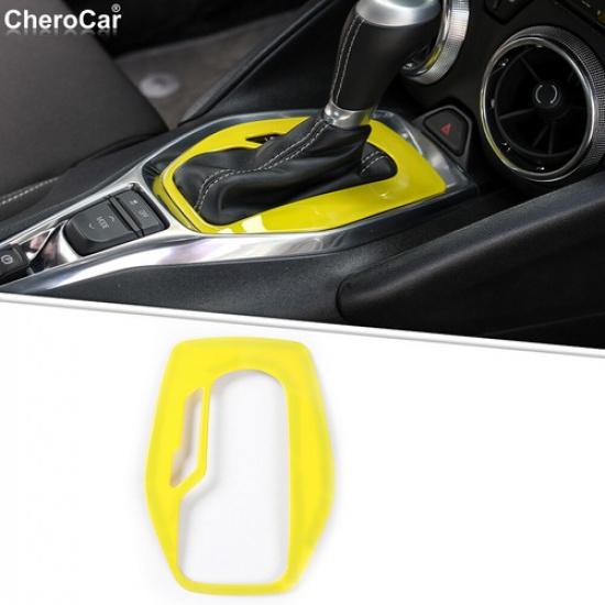 Central Gear Shift Box Panel Trim Cover for Chevrolet Camaro 2017- Yellow