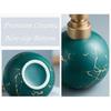 Gold Soap Dispenser for Bathroom or Kitchen, Cute Marble Round Ceramic Lotion Bottle, Rust-Free Pump(White)