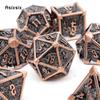 7 Pcs Black Copper Skull Metal Dice Solid Metal Polyhedral Dice Set Suitable for Role-Playing RPG Board Game Card Game